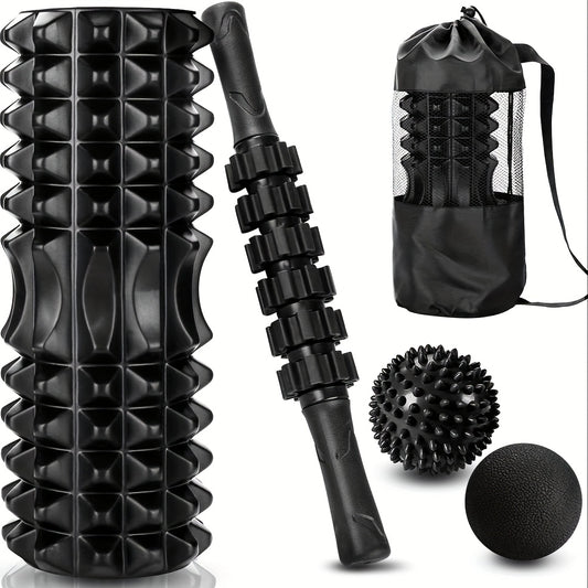 Massage Set – Foam Roller, Stok & Ballen voor HerstelMassage Set: Foam Roller, stok en ballen voor herstel